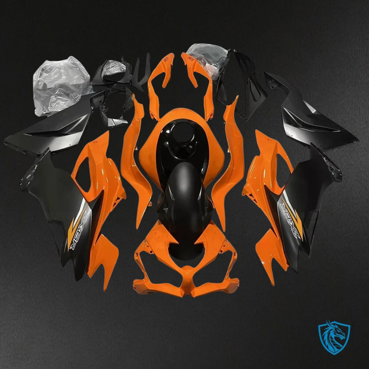 Kawasaki ZX-6R ZX636 (2019-2020) Orange & Black - Custom ABS Fairing Kit