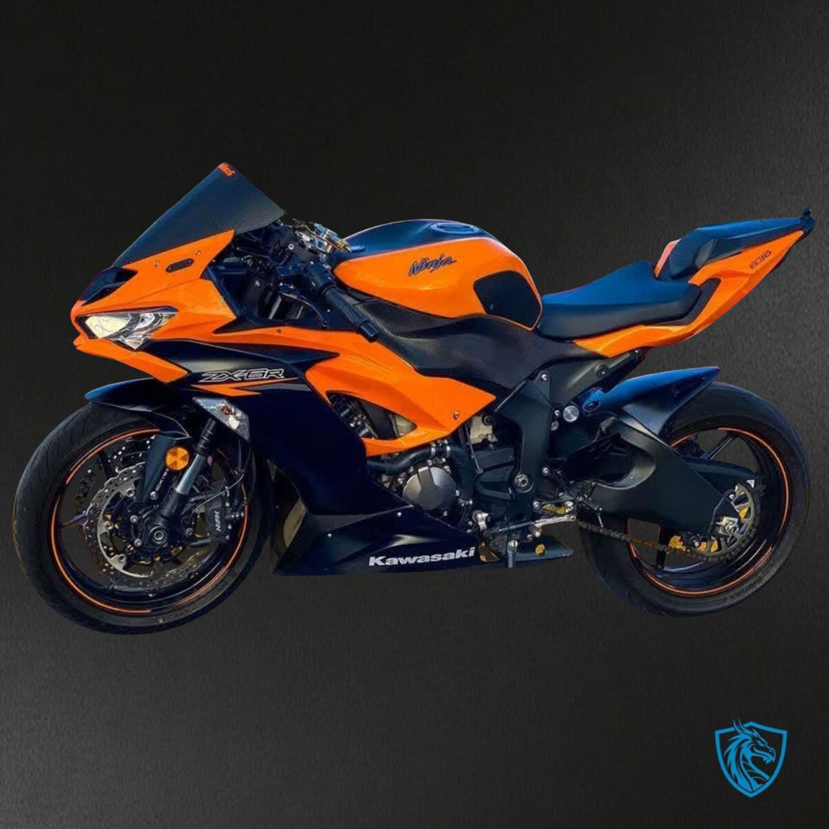 Kawasaki ZX-6R ZX636 (2019-2020) Orange & Black - Custom ABS Fairing Kit