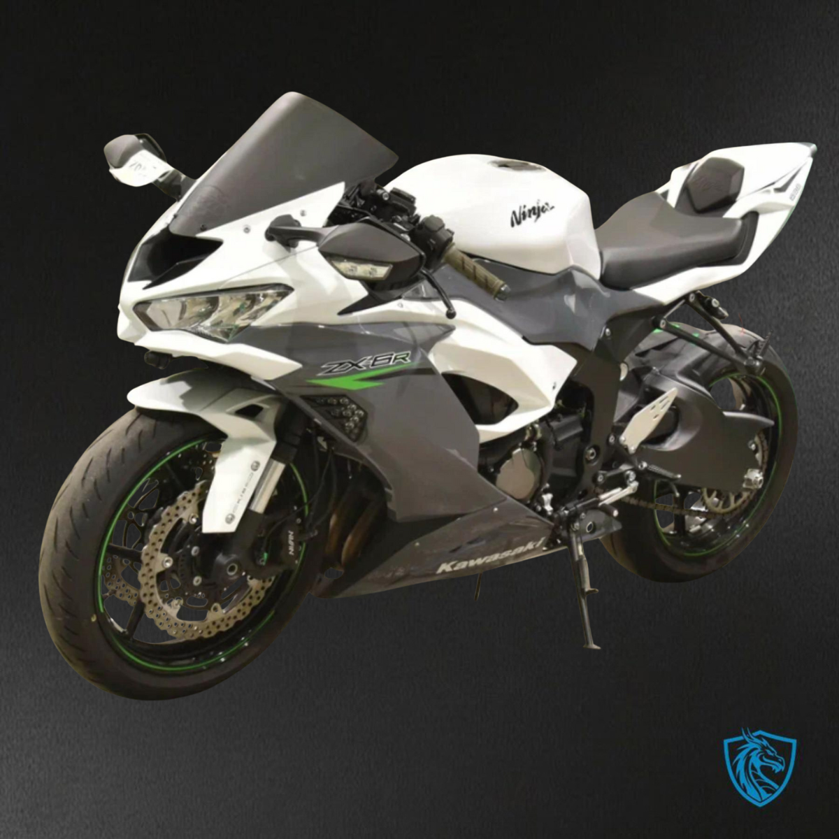 Kawasaki ZX-6R ZX636 (2019–2020) Glossy Gray & White ABS Bodywork - Fairings Kit
