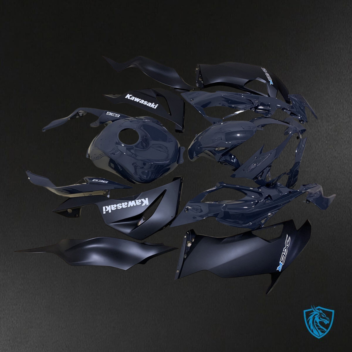 Kawasaki ZX-6R ZX636 (2019–2020) Black & Blue - Replacement Motorcycle Fairings Kit