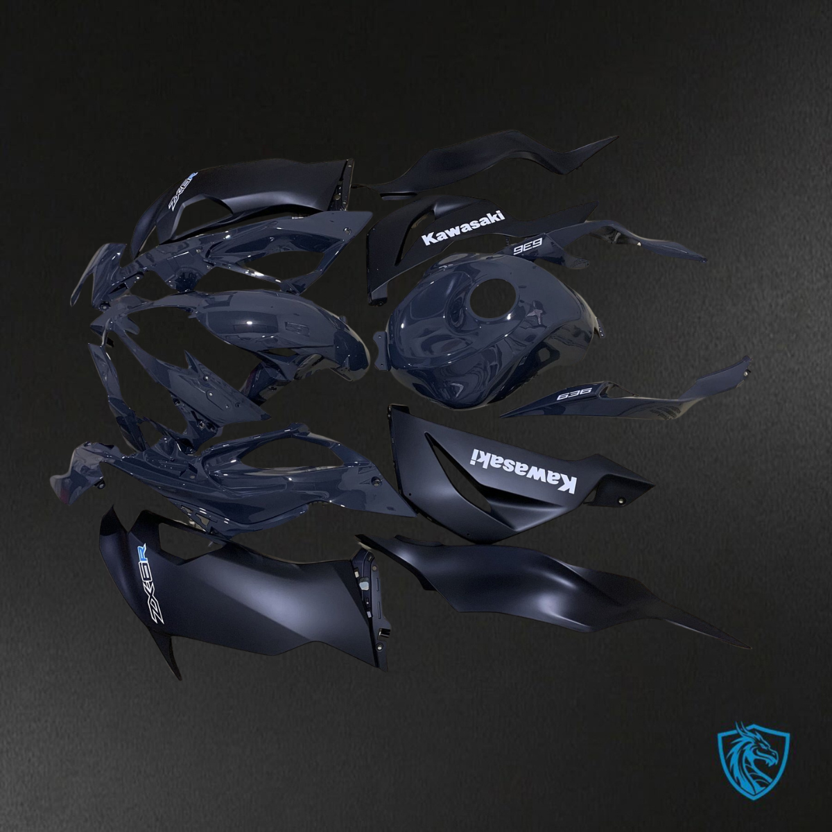 Kawasaki ZX-6R ZX636 (2019–2020) Black & Blue - Replacement Motorcycle Fairings Kit
