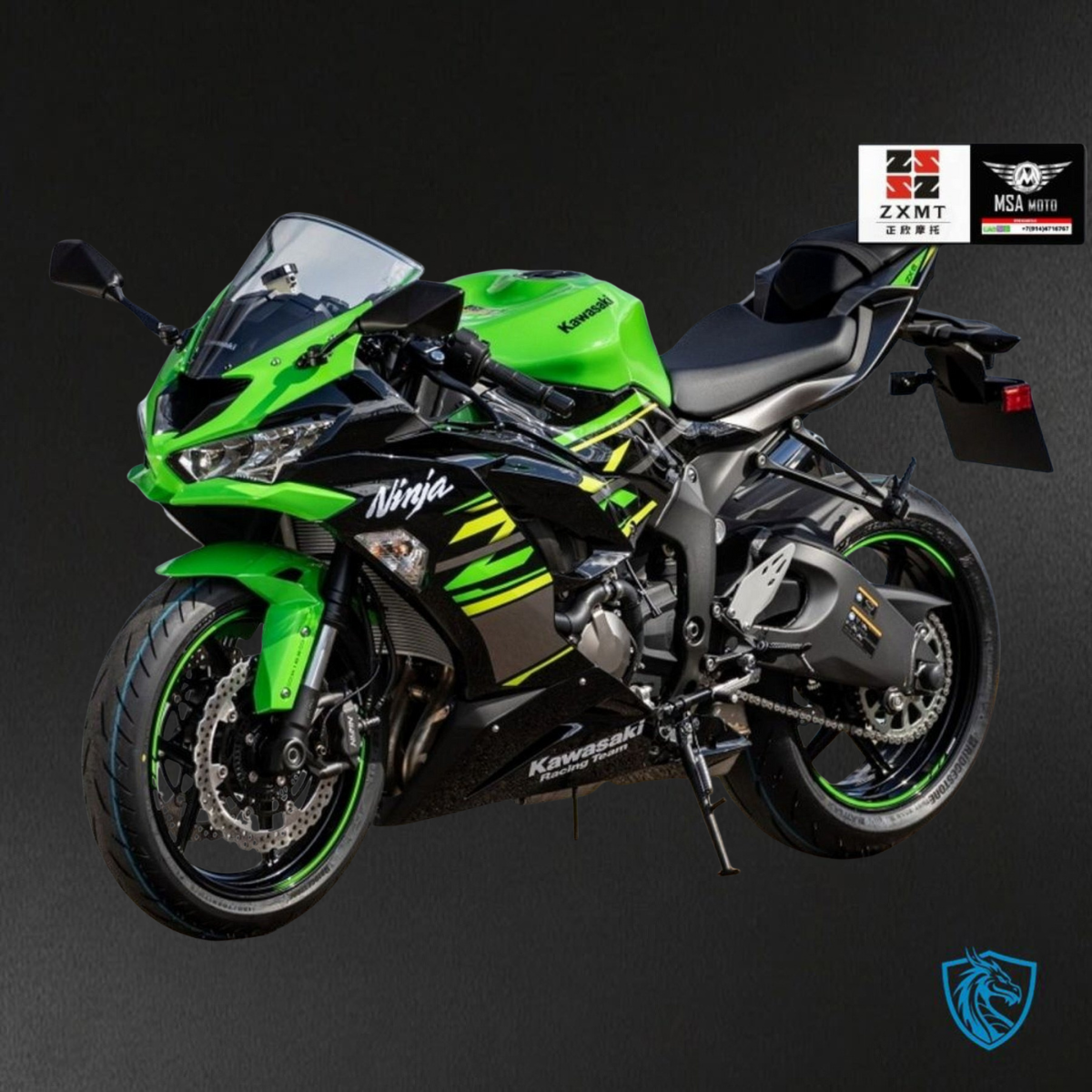 Kawasaki ZX-6R ZX636 (2019-2020) Black & Green - Replacement Motorcycle Fairings Kit