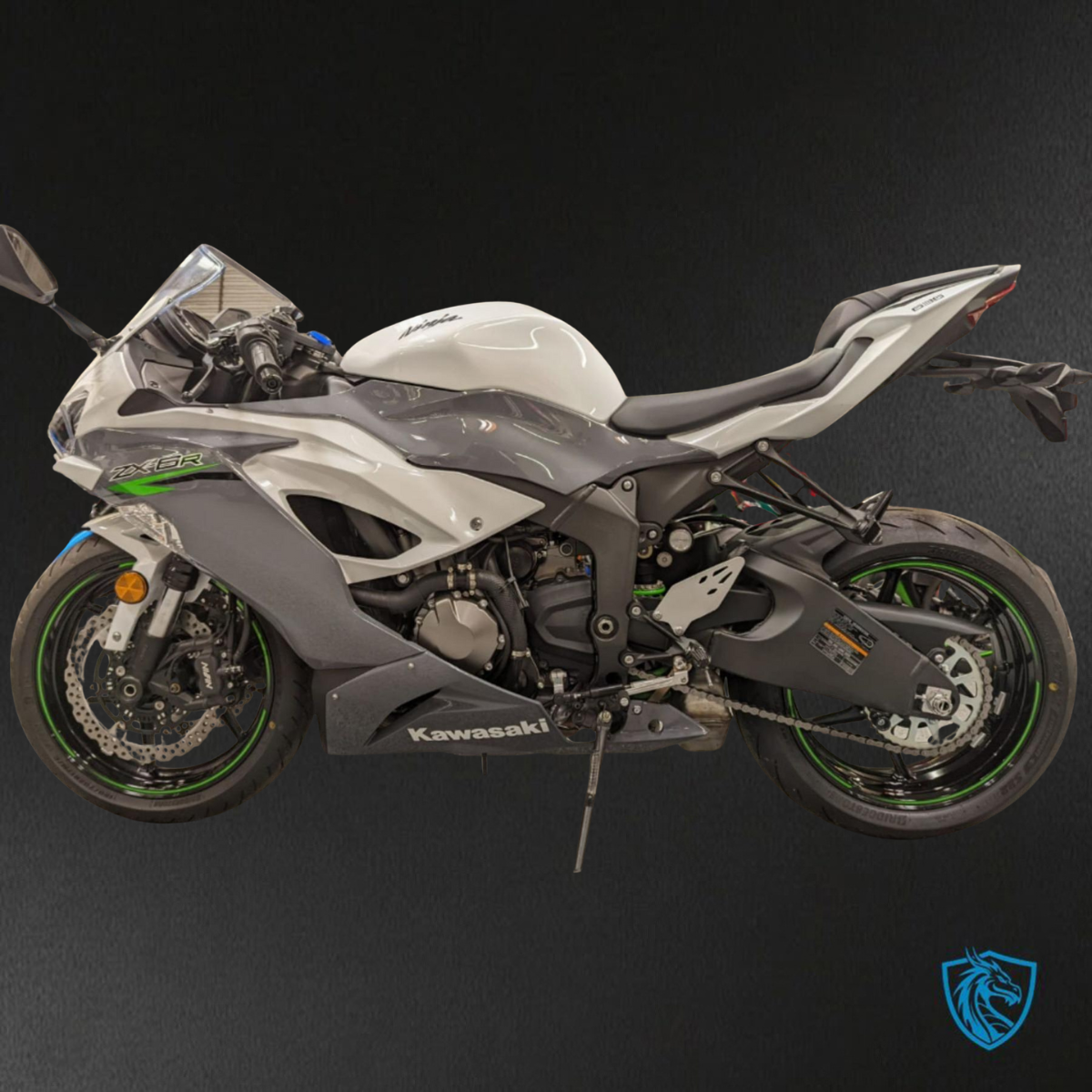 Kawasaki ZX-6R ZX636 (2019–2020) Glossy Gray & White ABS Bodywork - Fairings Kit