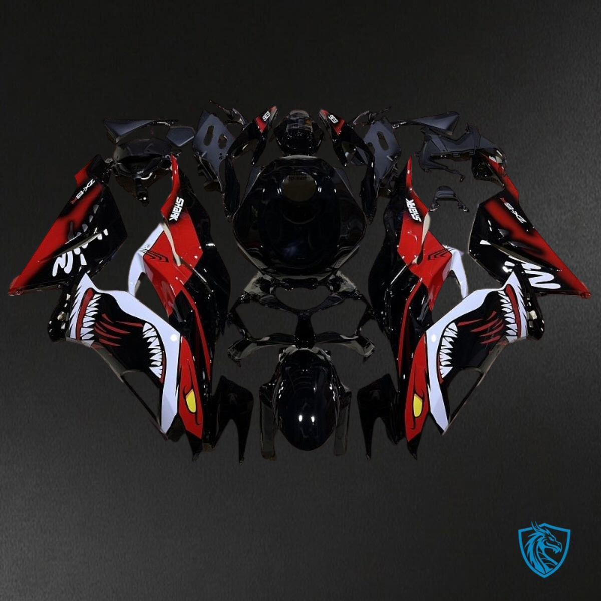 Kawasaki ZX-6R ZX636 (2019–2020) Glossy Black, Red & White - Replacement Motorcycle Fairings Kit