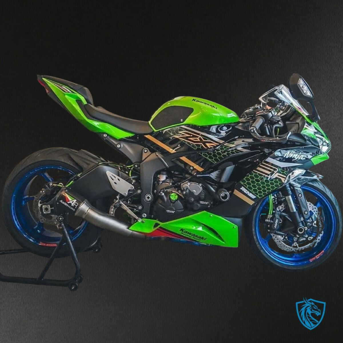 Kawasaki ZX-6R ZX636 (2019-2020) Black & Green Stripe ABS Bodywork - Fairings Kit