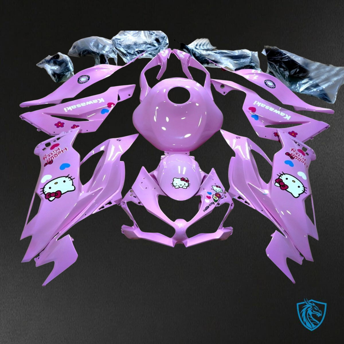 Kawasaki ZX-6R ZX636 (2019-2020) Pink Hello Kitty - Replacement Motorcycle Fairings Kit