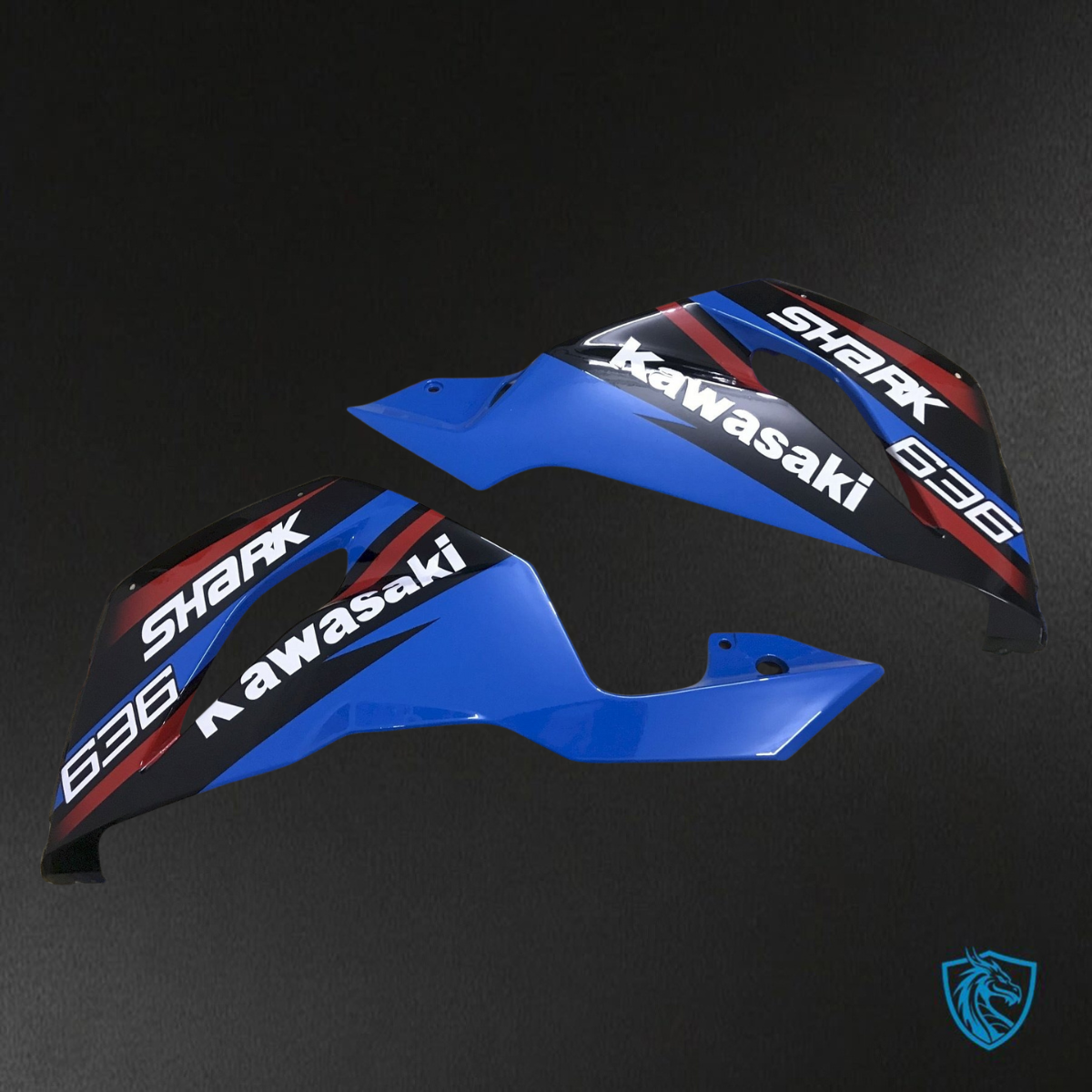 Kawasaki ZX-6R ZX636 (2019-2020) Black & Blue Monster - Custom ABS Fairing Kit