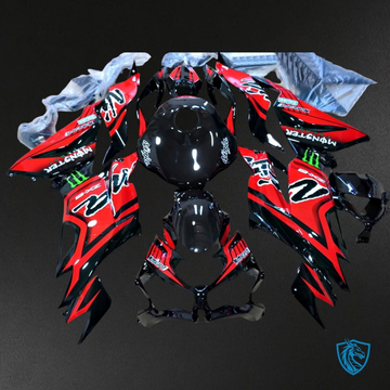 Kawasaki ZX-6R ZX636 (2019-2020) Black & Red Monster Fairings Kit - Aftermarket ABS Bodywork