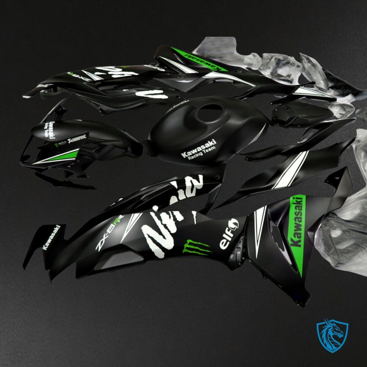 Kawasaki ZX-6R ZX636 (2019-2020) Black Monster ABS Bodywork - Fairings Kit