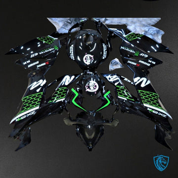 Kawasaki ZX-6R ZX636 (2019-2020) Black & Green Monster - Replacement Motorcycle Fairings Kit