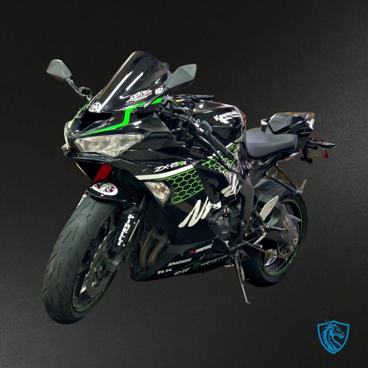Kawasaki ZX-6R ZX636 (2019-2020) Black & Green Monster - Replacement Motorcycle Fairings Kit