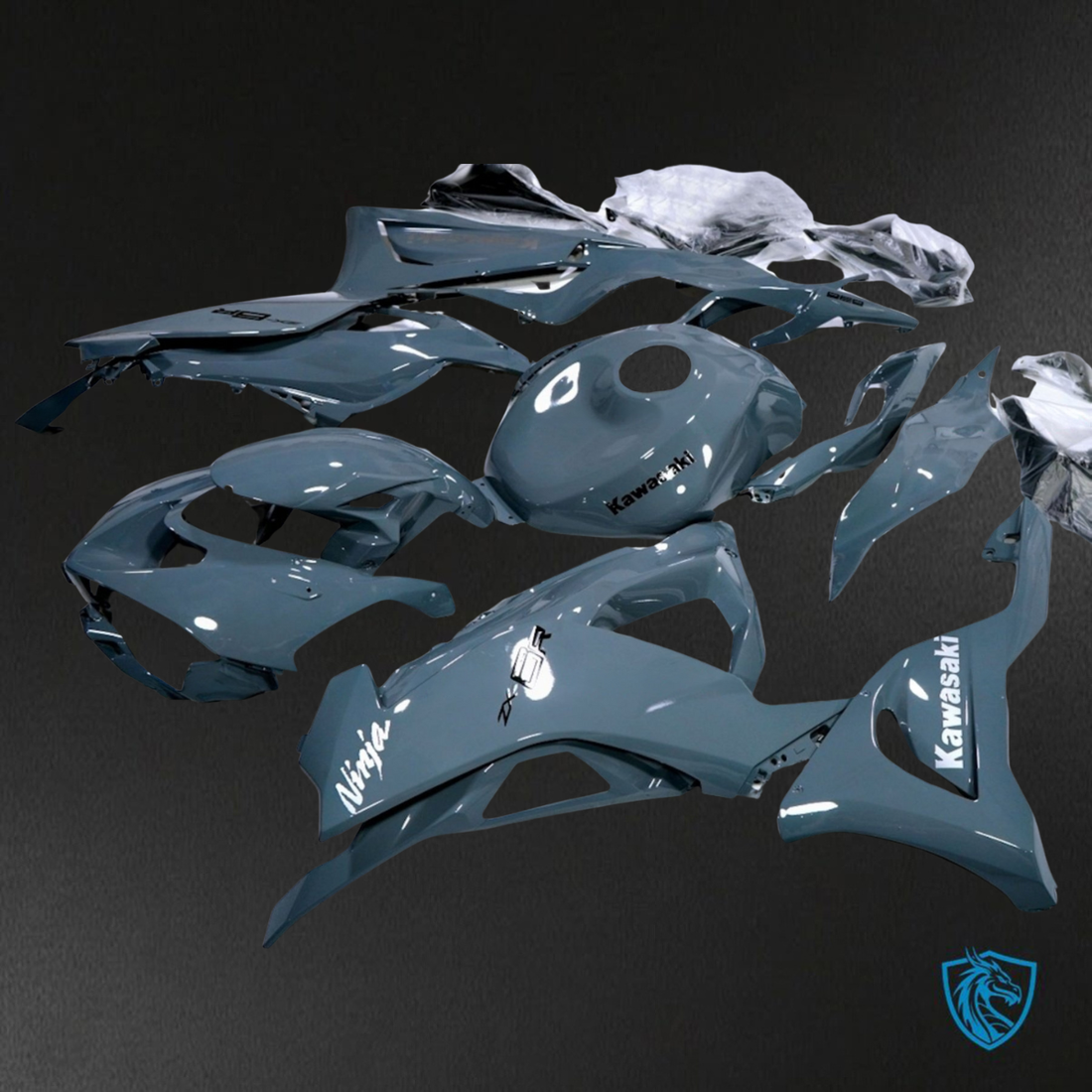 Kawasaki ZX-6R ZX636 (2023–2024) Glossy Gray - Replacement Motorcycle Fairings Kit