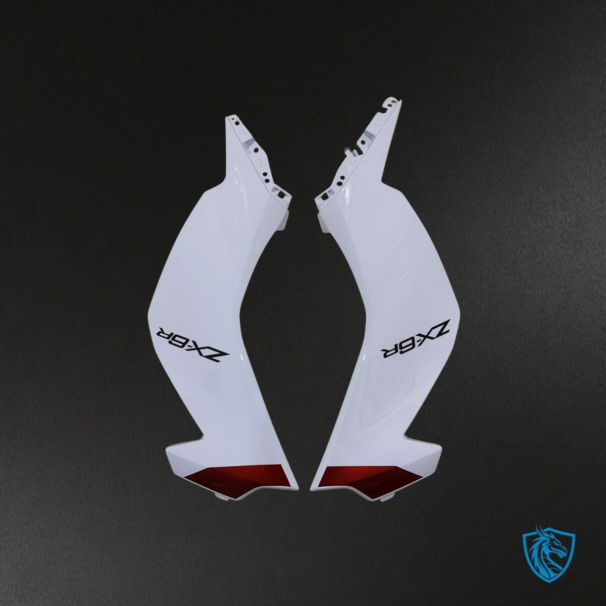 Kawasaki ZX-6R ZX636 (2023–2024) White & Gray Logo - Replacement Motorcycle Fairings Kit