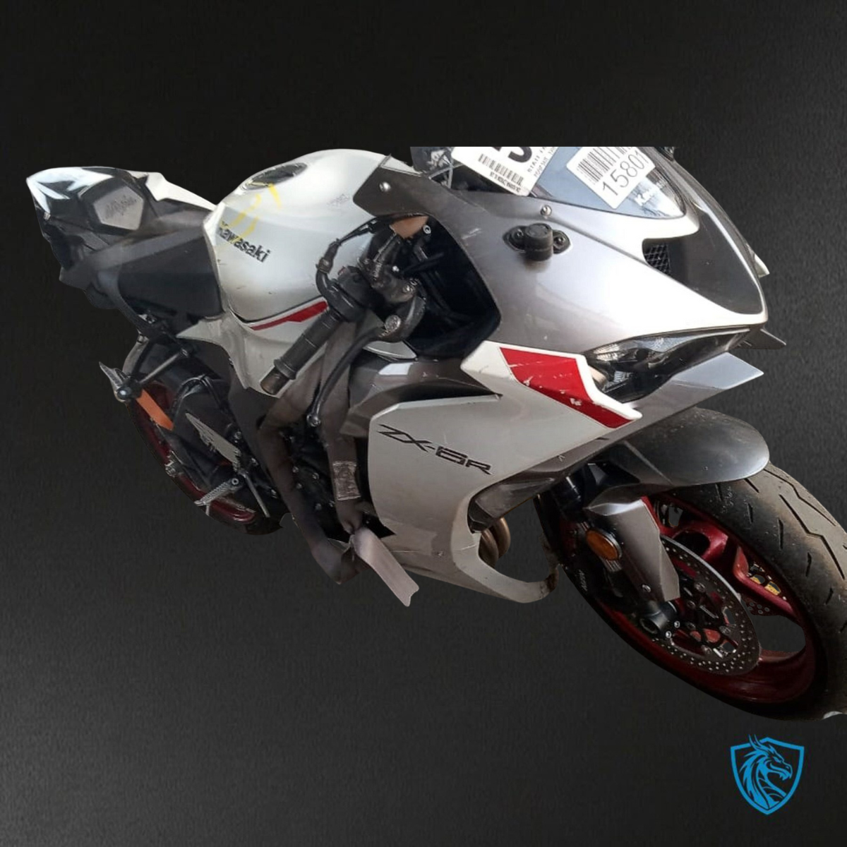 Kawasaki ZX-6R ZX636 (2023–2024) White & Gray Logo - Replacement Motorcycle Fairings Kit