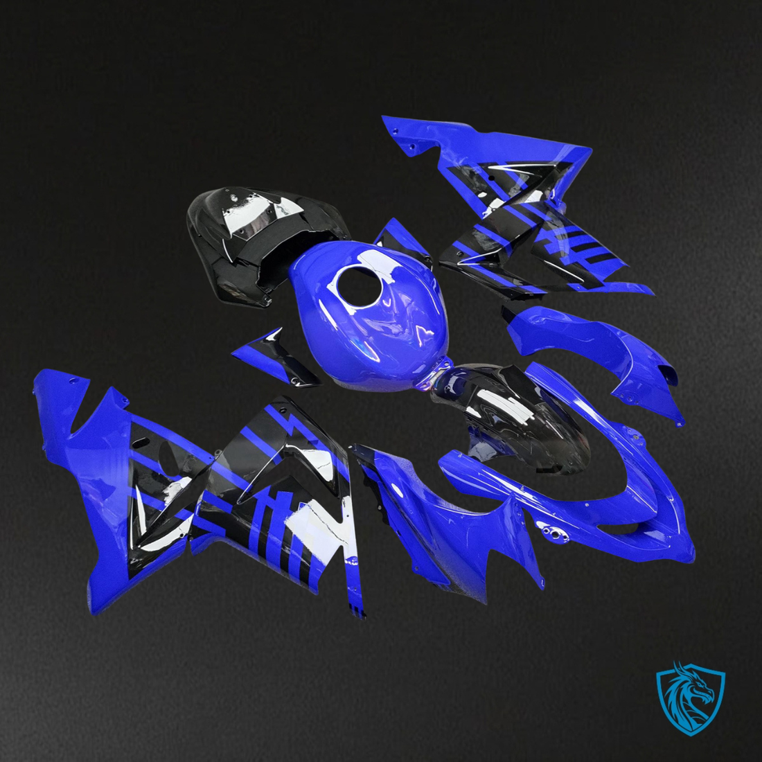 Kawasaki ZX10R (2004-2005) Gloss Blue & Black Fairing Kit | ABS Bodywork