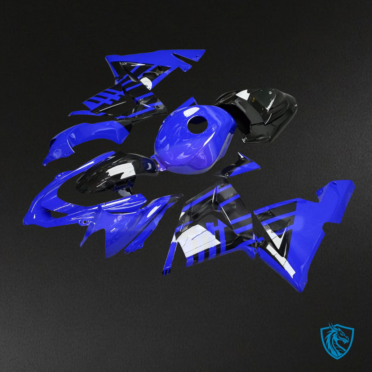 Kawasaki ZX10R (2004-2005) Gloss Blue & Black Fairing Kit | ABS Bodywork