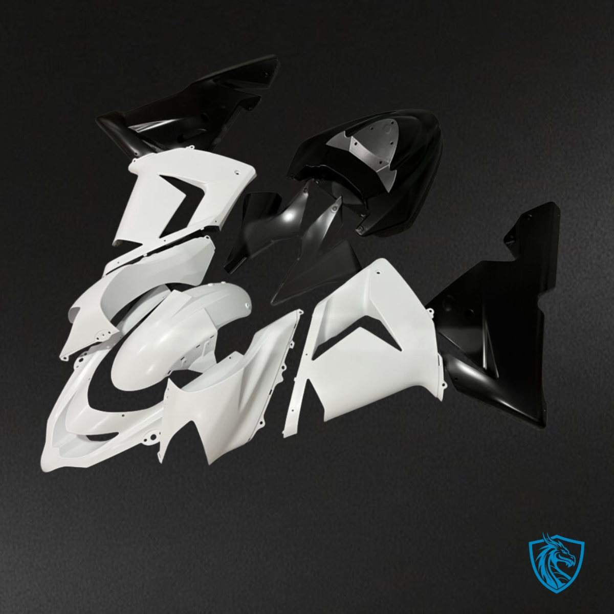 Kawasaki ZX10R (2004-2005) Gloss White & Black - Custom ABS Fairing Kit