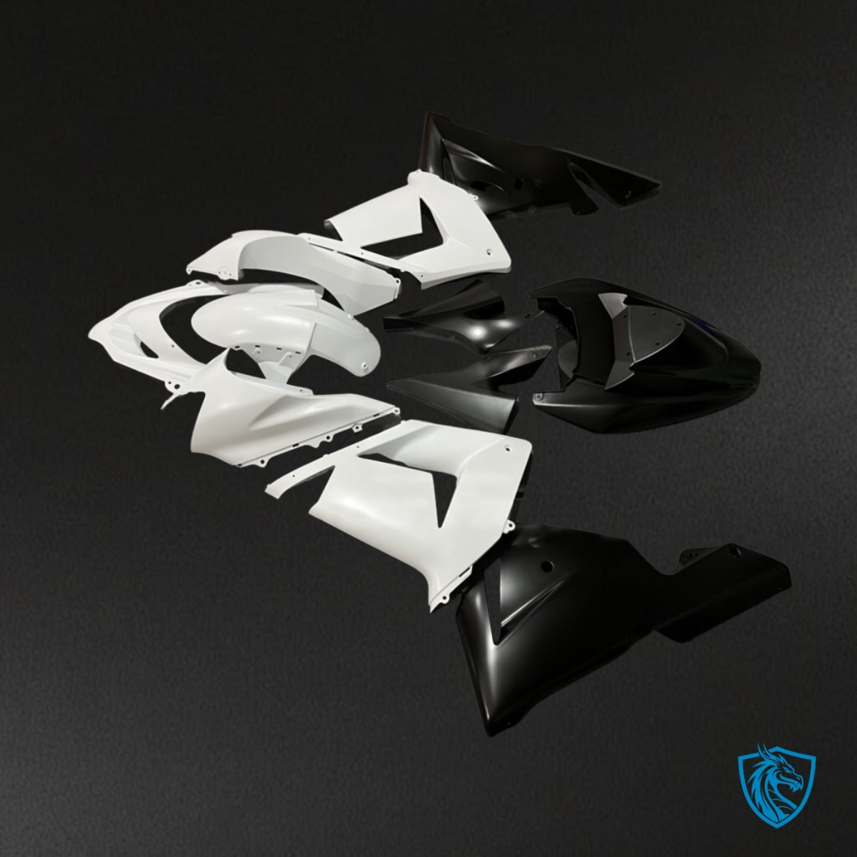 Kawasaki ZX10R (2004-2005) Gloss White & Black - Custom ABS Fairing Kit