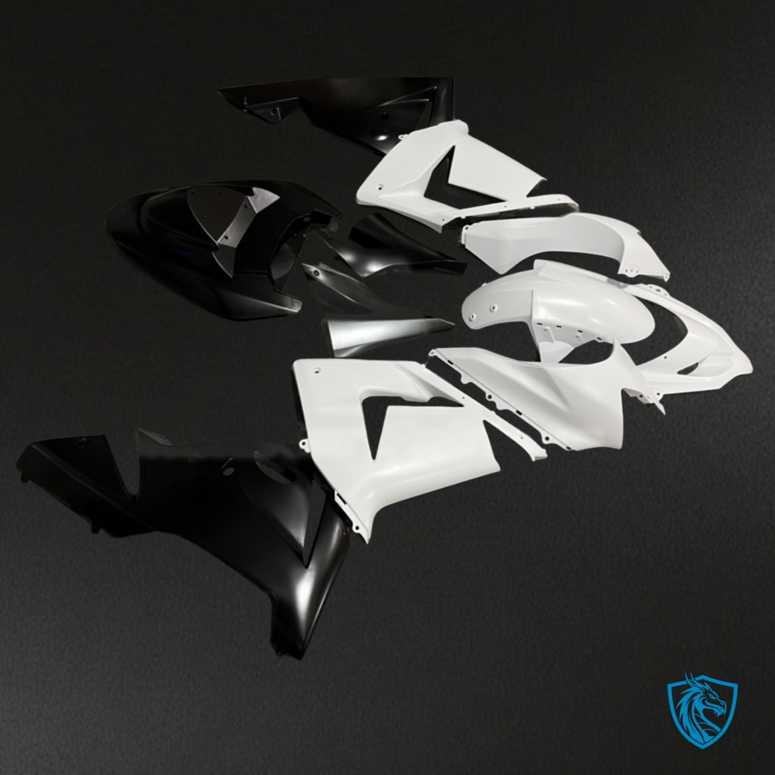 Kawasaki ZX10R (2004-2005) Gloss White & Black - Custom ABS Fairing Kit