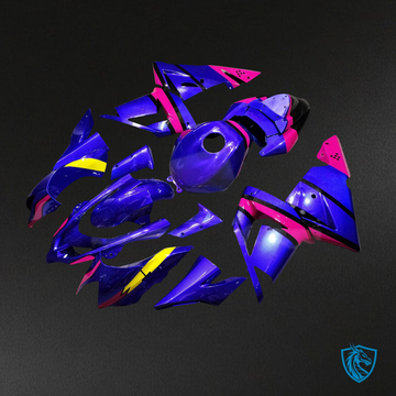Kawasaki ZX10R (2004-2005) Gloss Blue & Pink Yellow Fairing Kit | ABS Bodywork