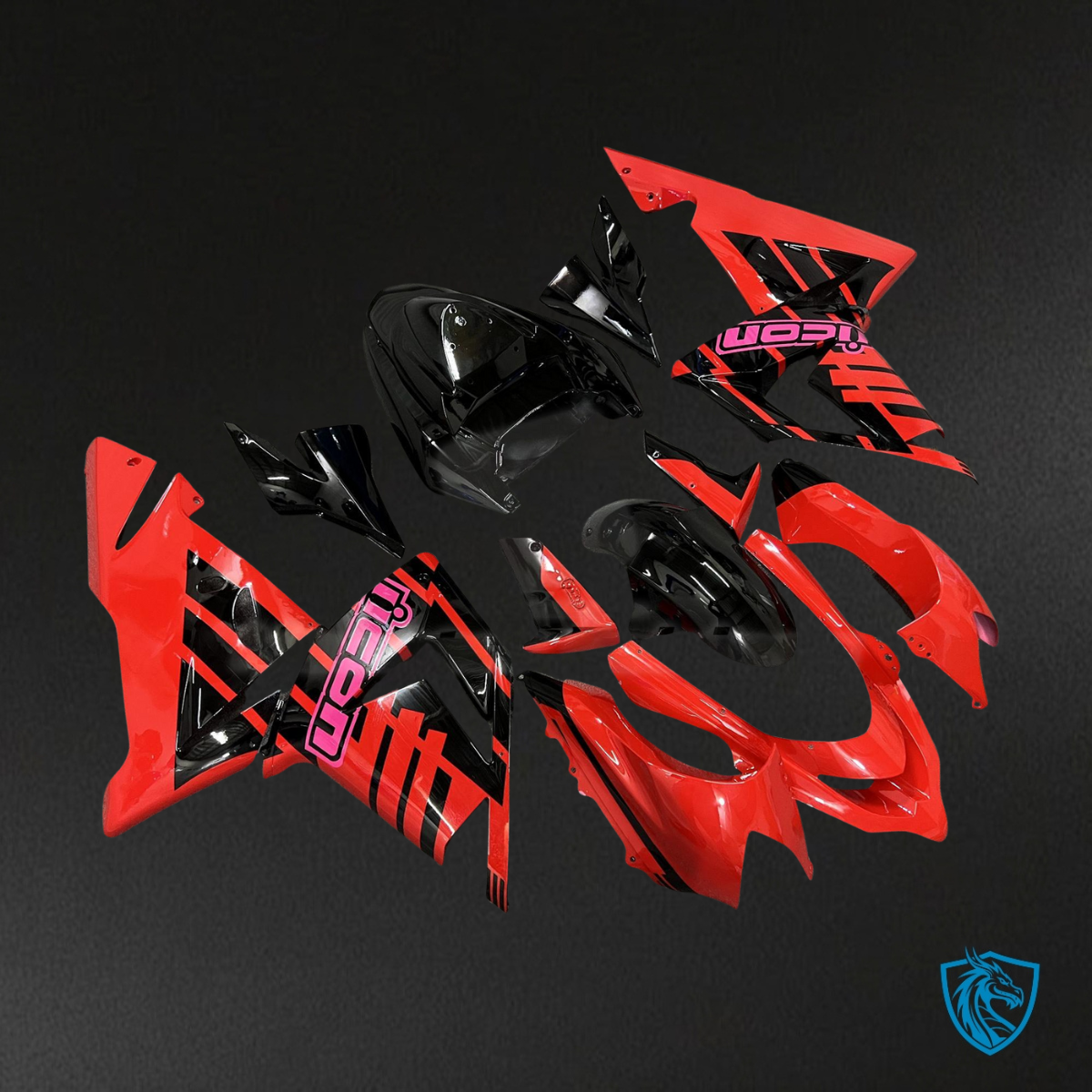 Kawasaki ZX10R (2004-2005) Gloss Red & Black - Custom ABS Fairing Kit