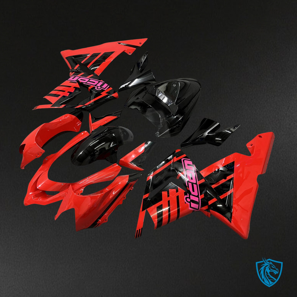 Kawasaki ZX10R (2004-2005) Gloss Red & Black - Custom ABS Fairing Kit