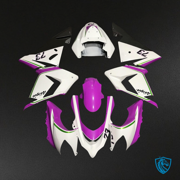 Kawasaki ZX10R (2004-2005) Gloss Purple & White Fairing Kit | ABS Bodywork