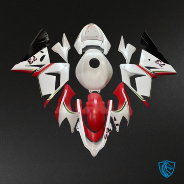 Kawasaki ZX10R (2004-2005) Gloss White & Red - Custom ABS Fairing Kit
