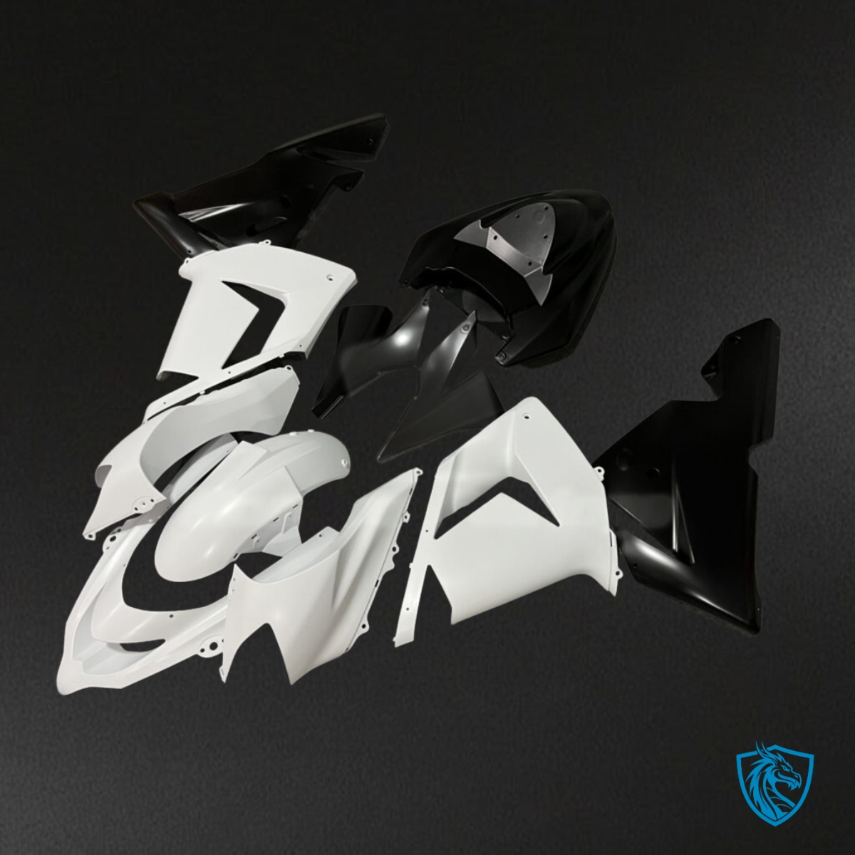 Kawasaki ZX10R (2004-2005) Gloss White & Black Fairing Kit | ABS Bodywork