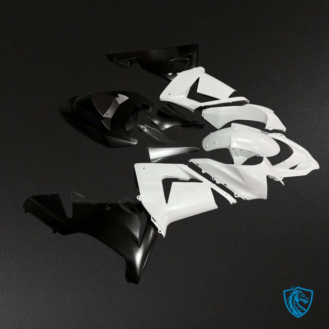 Kawasaki ZX10R (2004-2005) Gloss White & Black Fairing Kit | ABS Bodywork