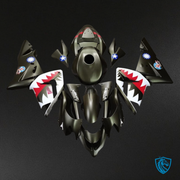 Shark Black, White & Red