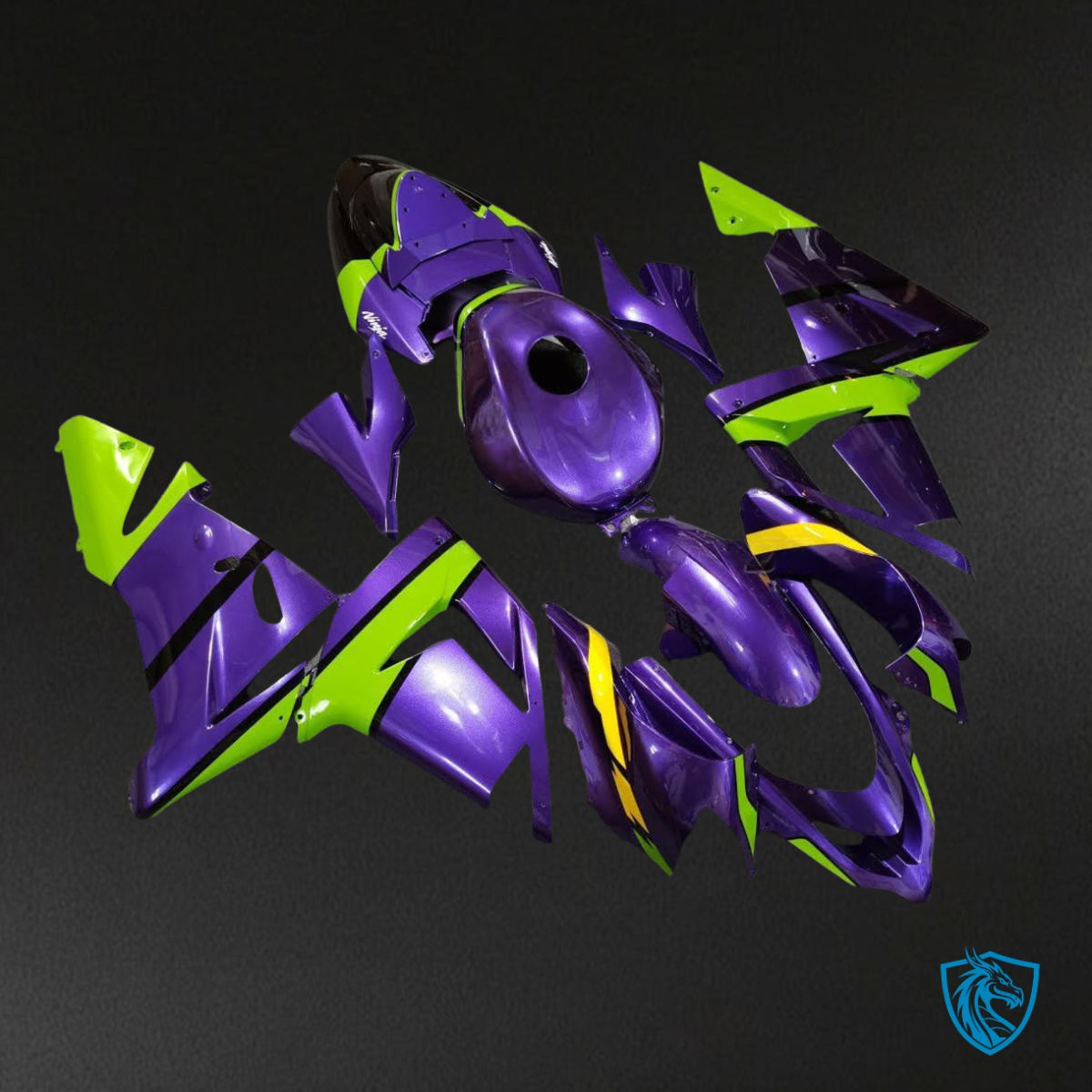 Kawasaki ZX10R (2004-2005) Purple & Green - Custom ABS Fairing Kit