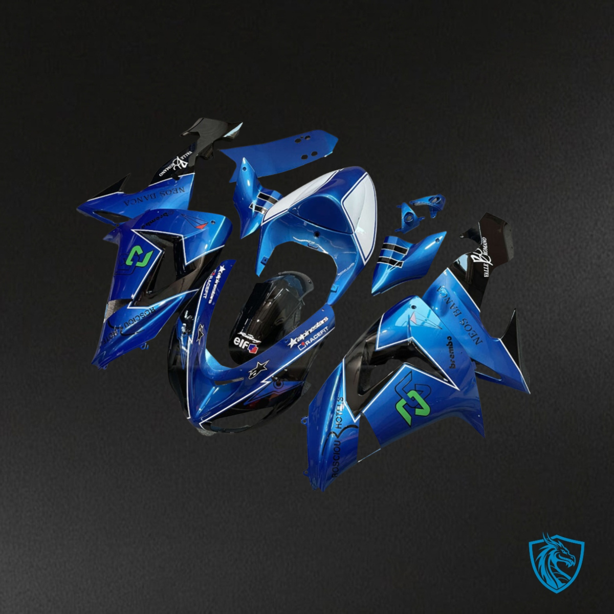 Kawasaki ZX10R (2006-2007) Blue, White & Black Fairing Kit | ABS Bodywork