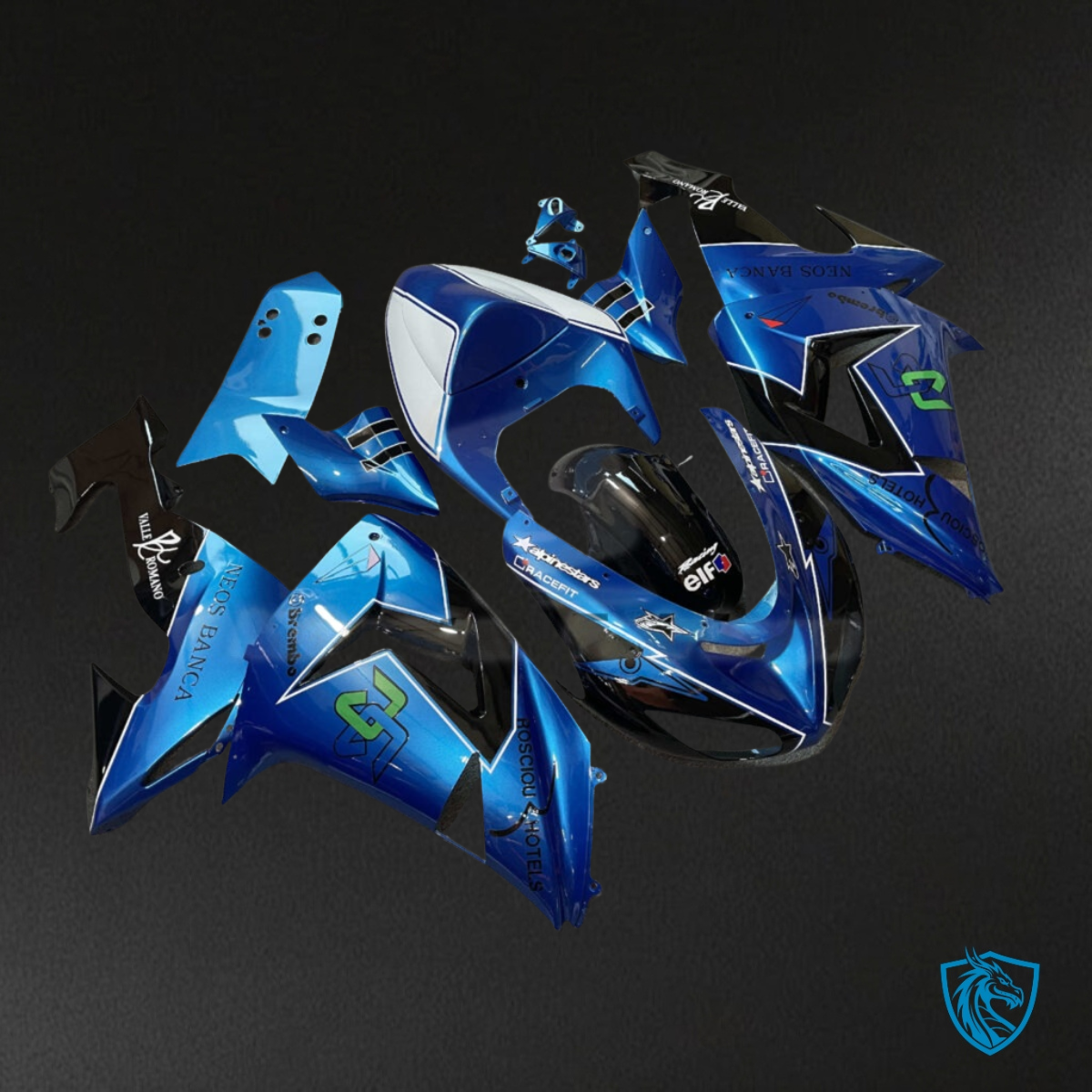 Kawasaki ZX10R (2006-2007) Blue, White & Black Fairing Kit | ABS Bodywork