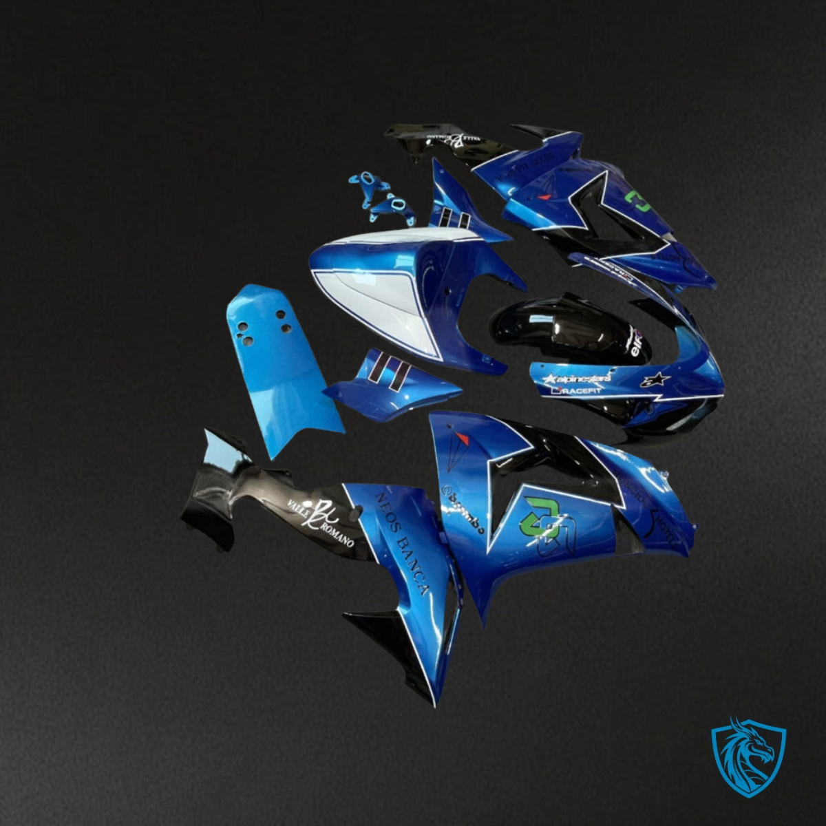 Kawasaki ZX10R (2006-2007) Blue, White & Black Fairing Kit | ABS Bodywork