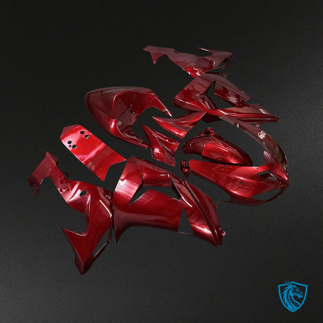 Kawasaki ZX10R (2006-2007) Red & Black - Custom ABS Fairing Kit