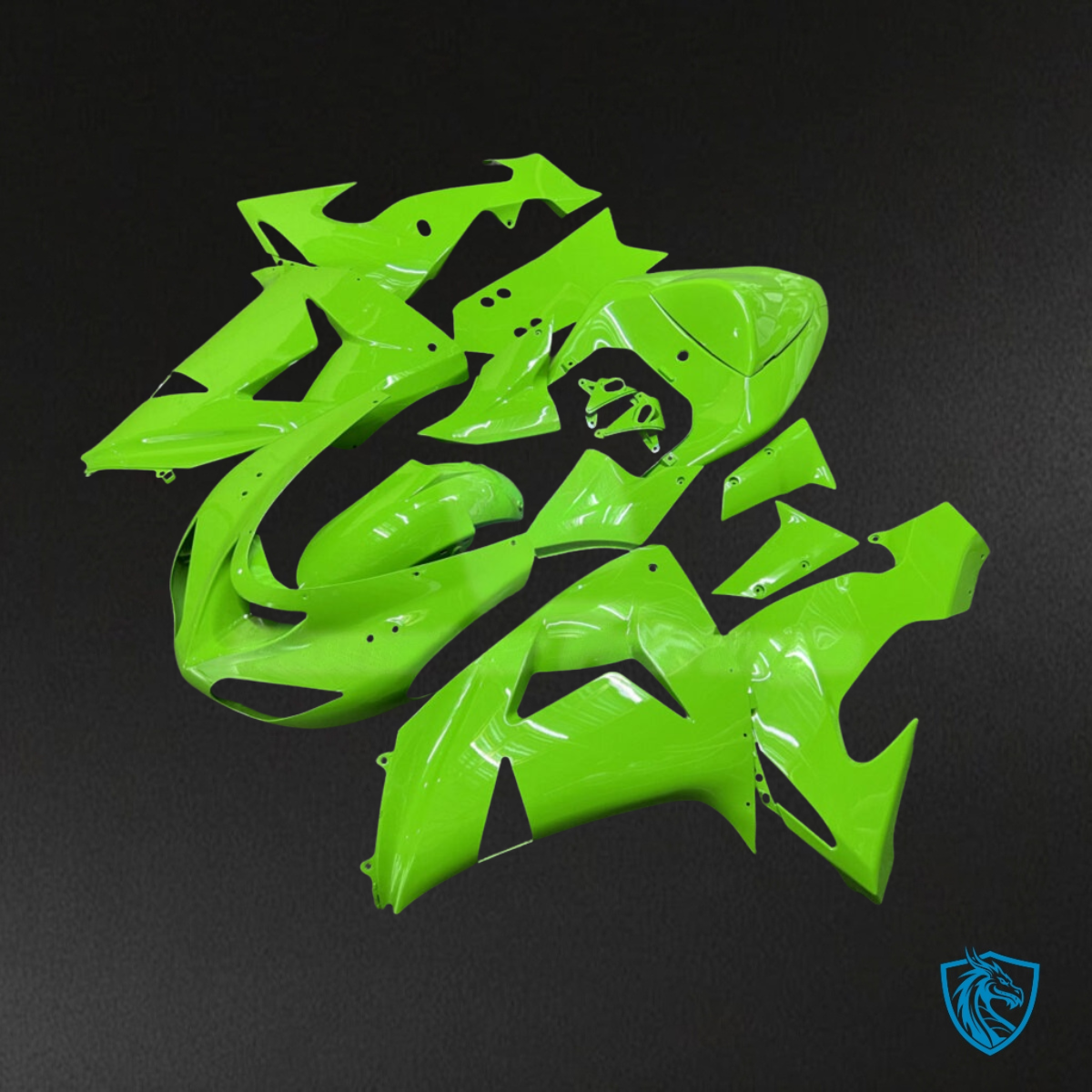 Kawasaki ZX10R (2006-2007) Green Carbon Fiber Style - MERGEment Motorcycle Fairings Kit