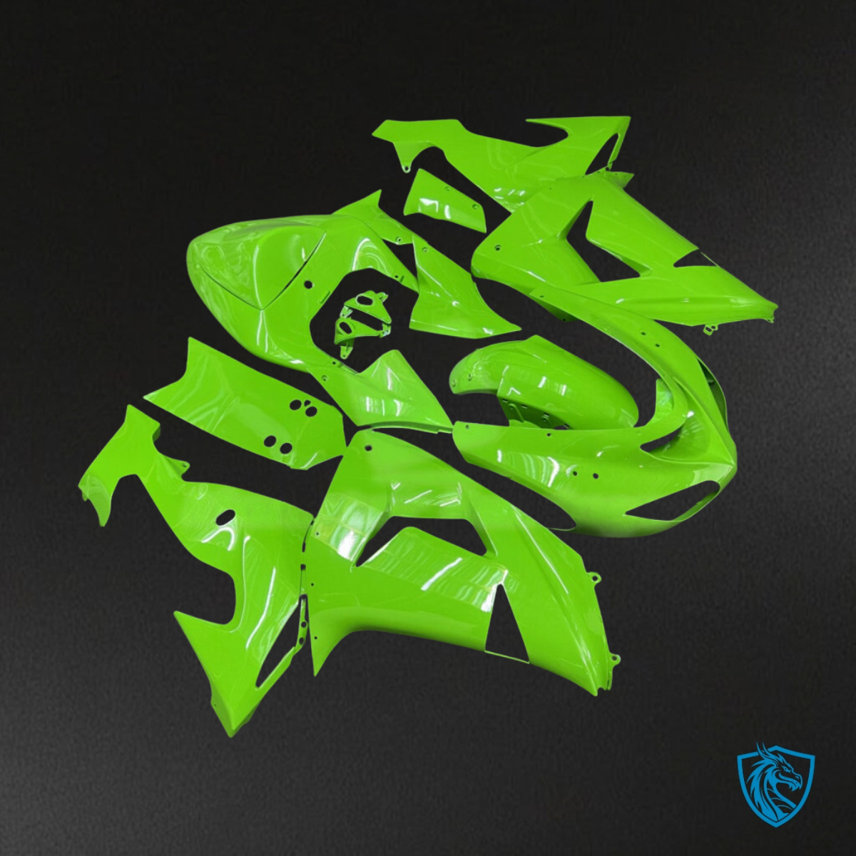 Kawasaki ZX10R (2006-2007) Green Carbon Fiber Style - MERGEment Motorcycle Fairings Kit