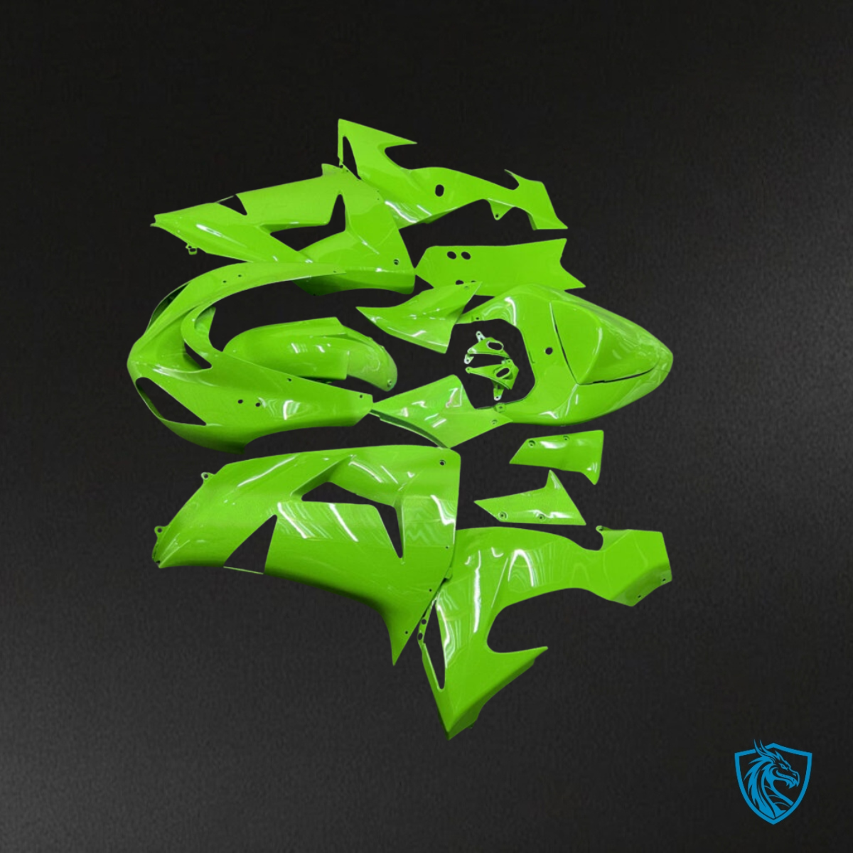 Kawasaki ZX10R (2006-2007) Green Carbon Fiber Style - MERGEment Motorcycle Fairings Kit