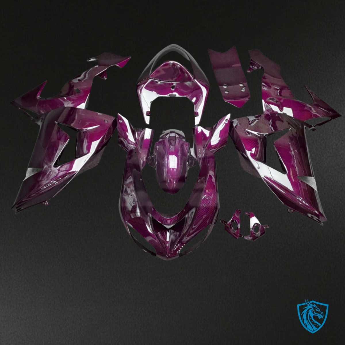 Kawasaki ZX10R (2006-2007) Gloss Pink & White Carbon Fiber - Custom ABS Fairing Kit
