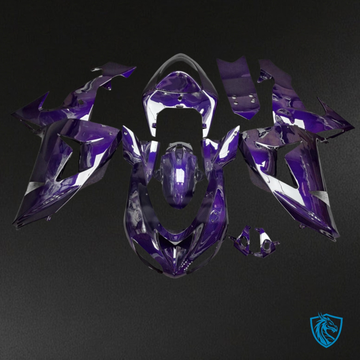 Kawasaki ZX10R (2006-2007) Gloss Purple & White Carbon Fiber - MERGEment Motorcycle Fairings Kit