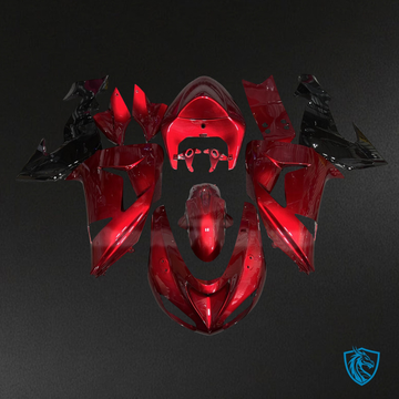 Kawasaki ZX10R (2006-2007) Gloss Red & Black Fairing Kit - Aftermarket ABS Bodywork