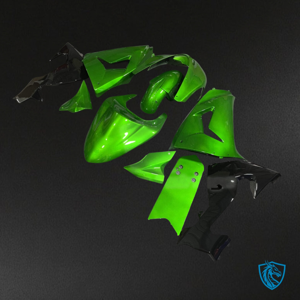 Kawasaki ZX10R (2006-2007) Gloss Reptile Green & Black - Custom ABS Fairing Kit