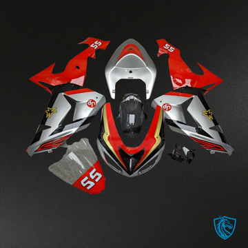 Kawasaki ZX10R (2006-2007) Gloss Silver, Red & Black - MERGEment Motorcycle Fairings Kit