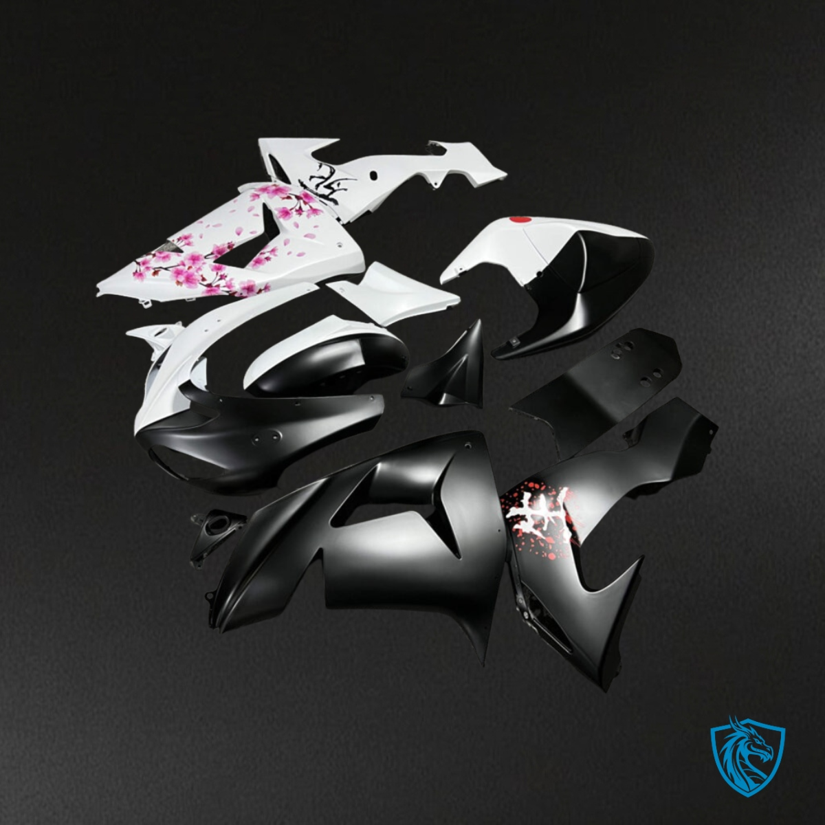 Kawasaki ZX10R (2006-2007) Black & White Split Fairing Kit | ABS Bodywork
