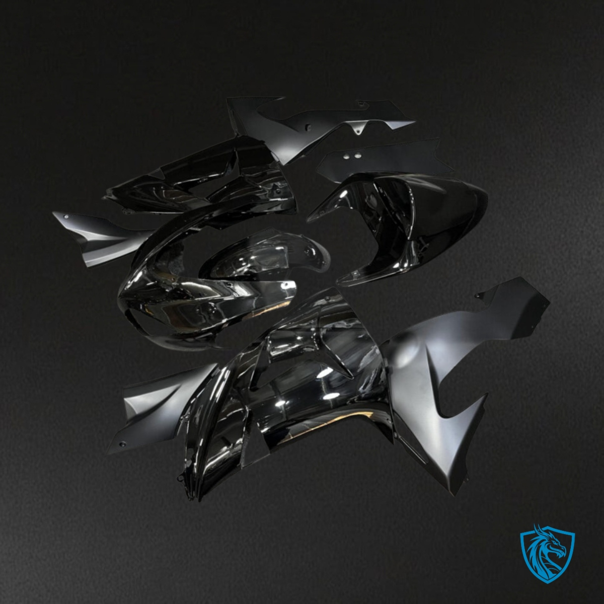 Kawasaki ZX10R (2006-2007) Gloss Black & Silver - MERGEment Motorcycle Fairings Kit