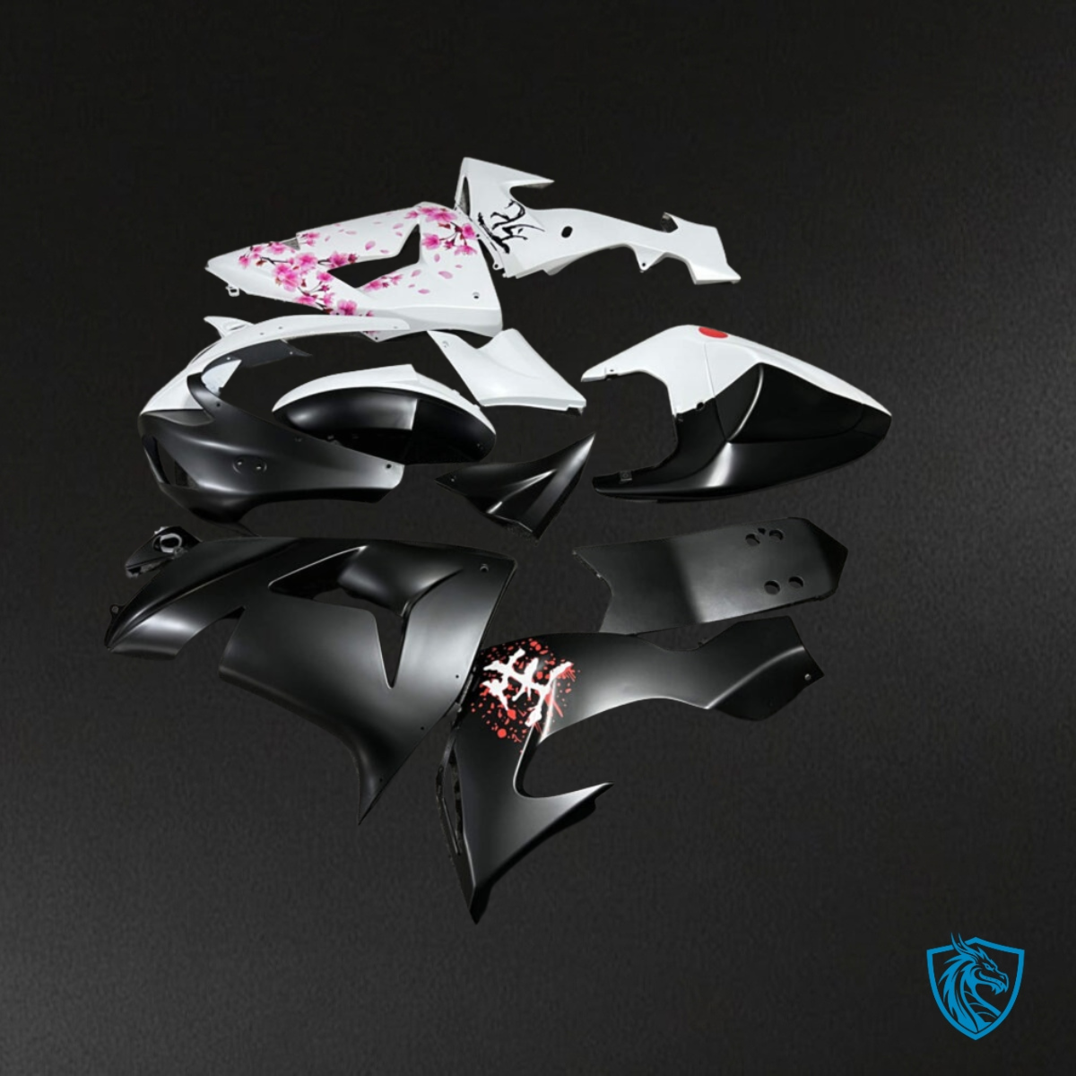 Kawasaki ZX10R (2006-2007) Black & White Split Fairing Kit | ABS Bodywork
