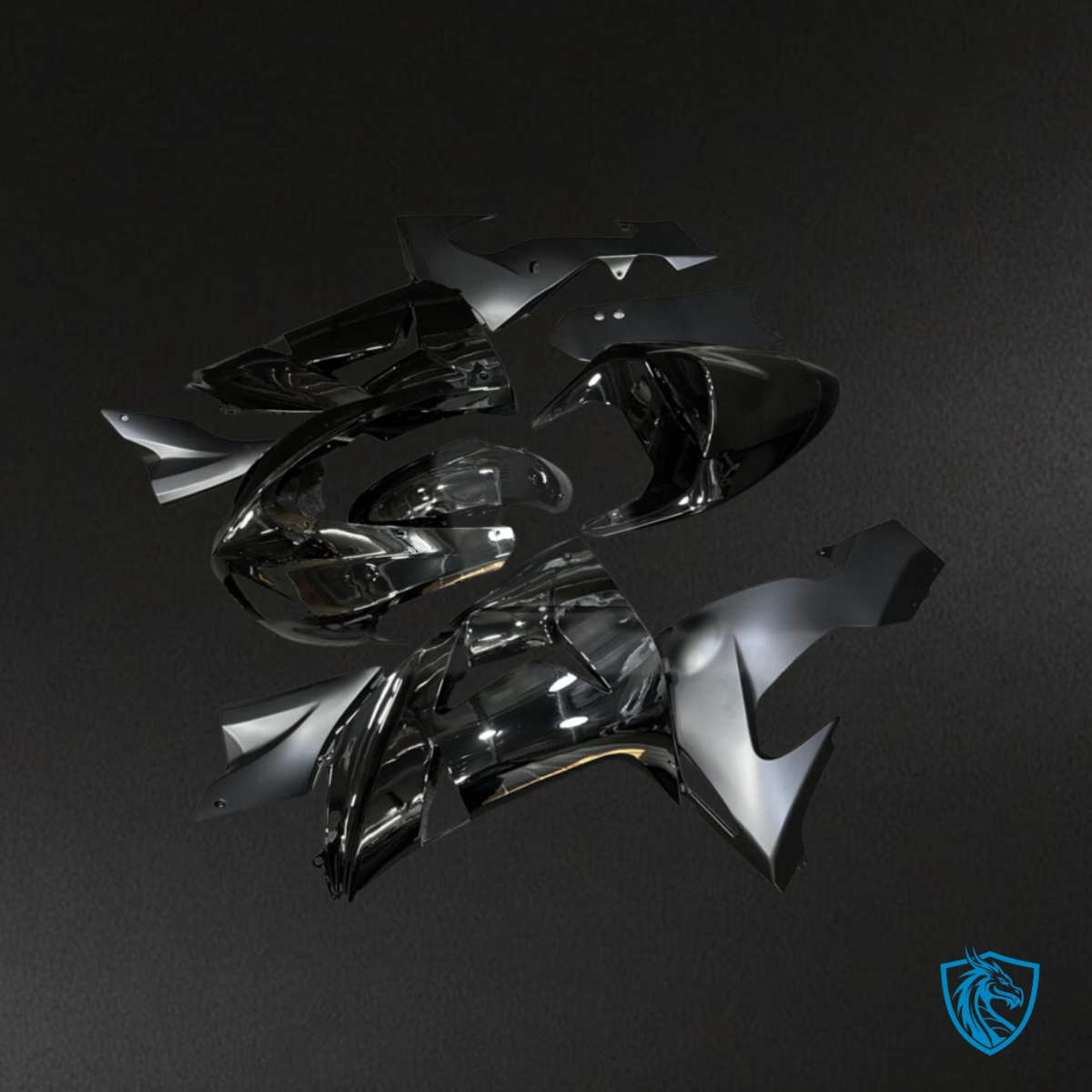 Kawasaki ZX10R (2006-2007) Gloss Black & Silver Fairing Kit | ABS Bodywork