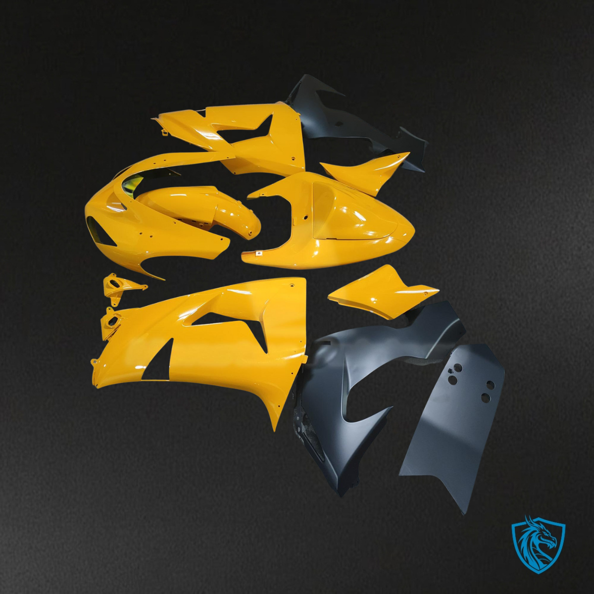 Kawasaki ZX10R (2006-2007) Pearl Yellow & Black - Custom ABS Fairing Kit