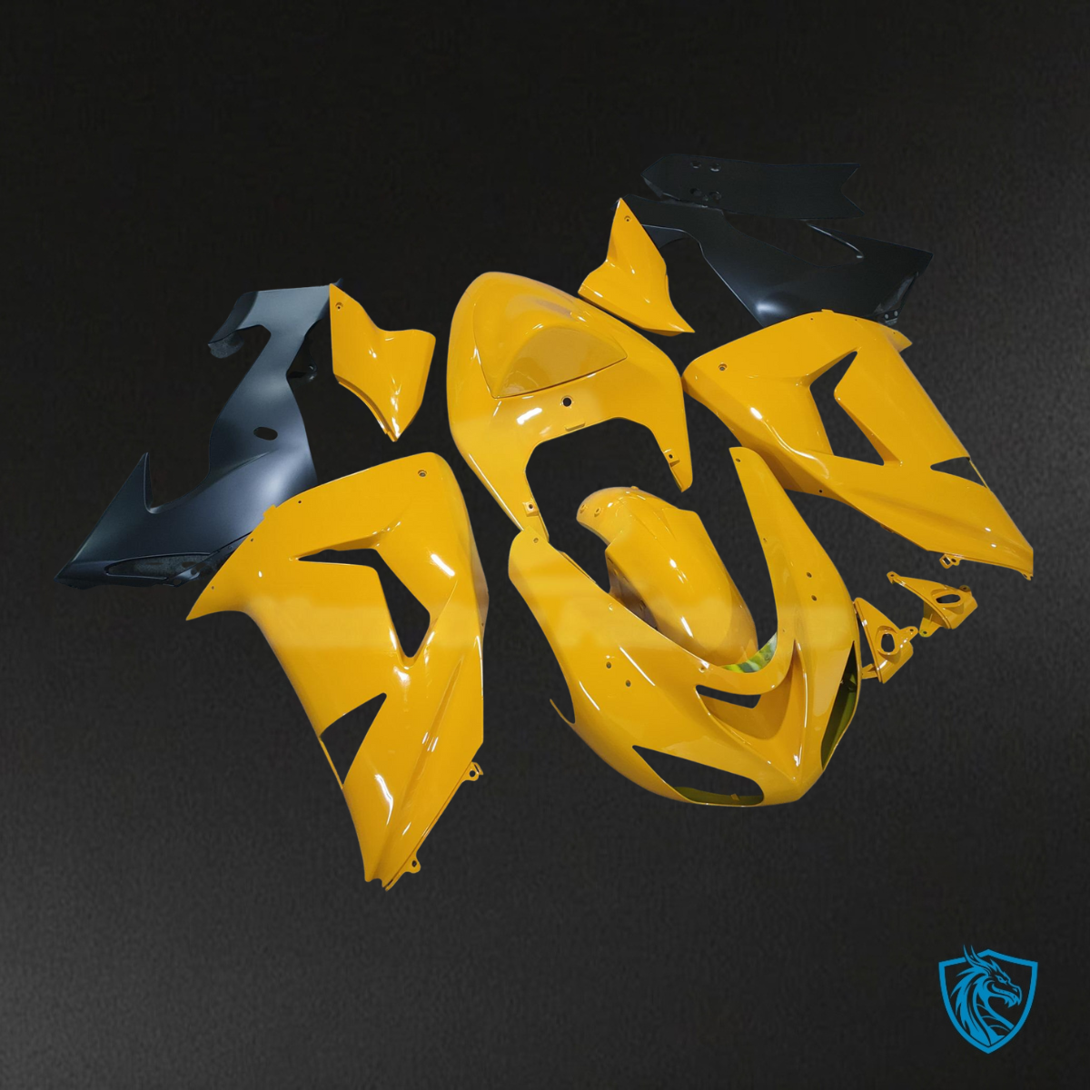 Kawasaki ZX10R (2006-2007) Pearl Yellow & Black - Custom ABS Fairing Kit